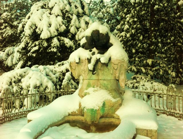 Hofgarten - Schwanenhaus in winter