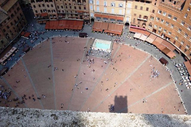 Siena - Aerial view of Gaia Fountain