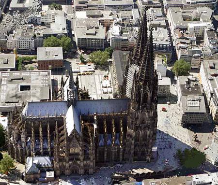 Cologne Cathedral - Aerial view of the cathedral