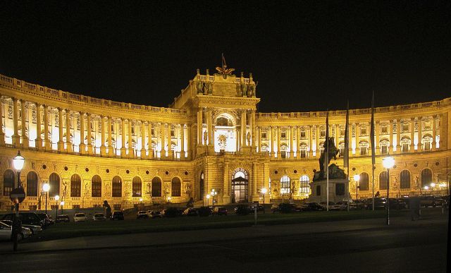 The Hofburg Imperial Palace - Night view of the Hofburg Palace