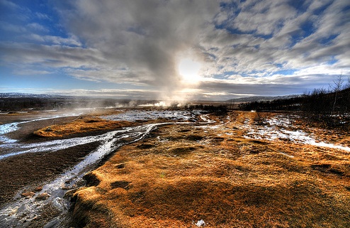The Old Geysir, Iceland - Popular tourist area