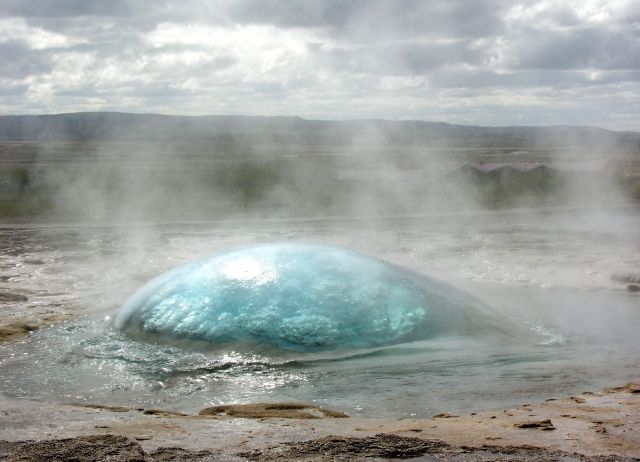 The Strokkur Geyser, Iceland - Bubbling water