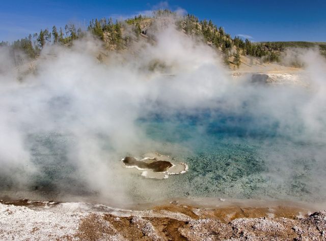 The Excelsior  Geyser, Yellowstone National Park - Hot gushing spring