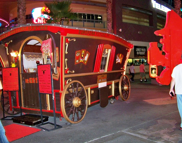 Fremont Street  Experience - Fortune tellers in carriages