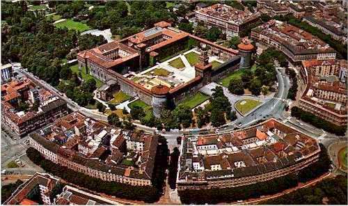 Museum of Historic Art of the Sforzesco Castle - Sforzesco Castle aerial view