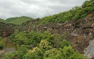 Ajanta Caves in Maharashtra, India 