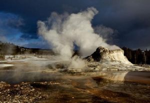 The Steamboat Geyser, Yellowstone National Park, U.S.A