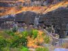 picture Panoramic setting Ajanta Caves in Maharashtra, India 