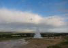The geyser erupts every five minutes or so